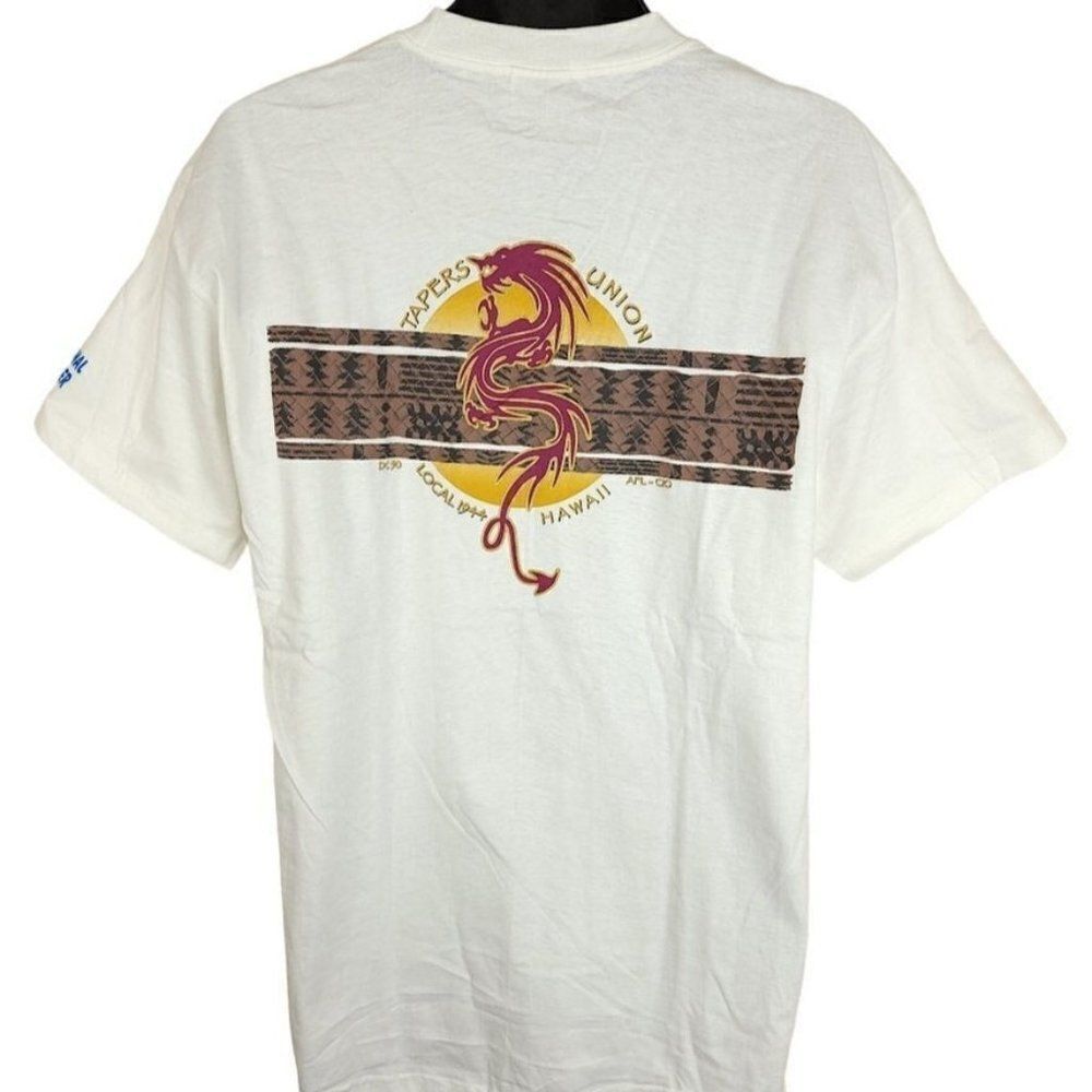 Tapers Union T Shirt Vintage 90s Local 1944 Hawaii Dragon Hawaiian Mens Large